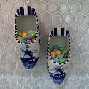 2 Vintage DELFT HOLLAND Ceramic Ashtray Clogs